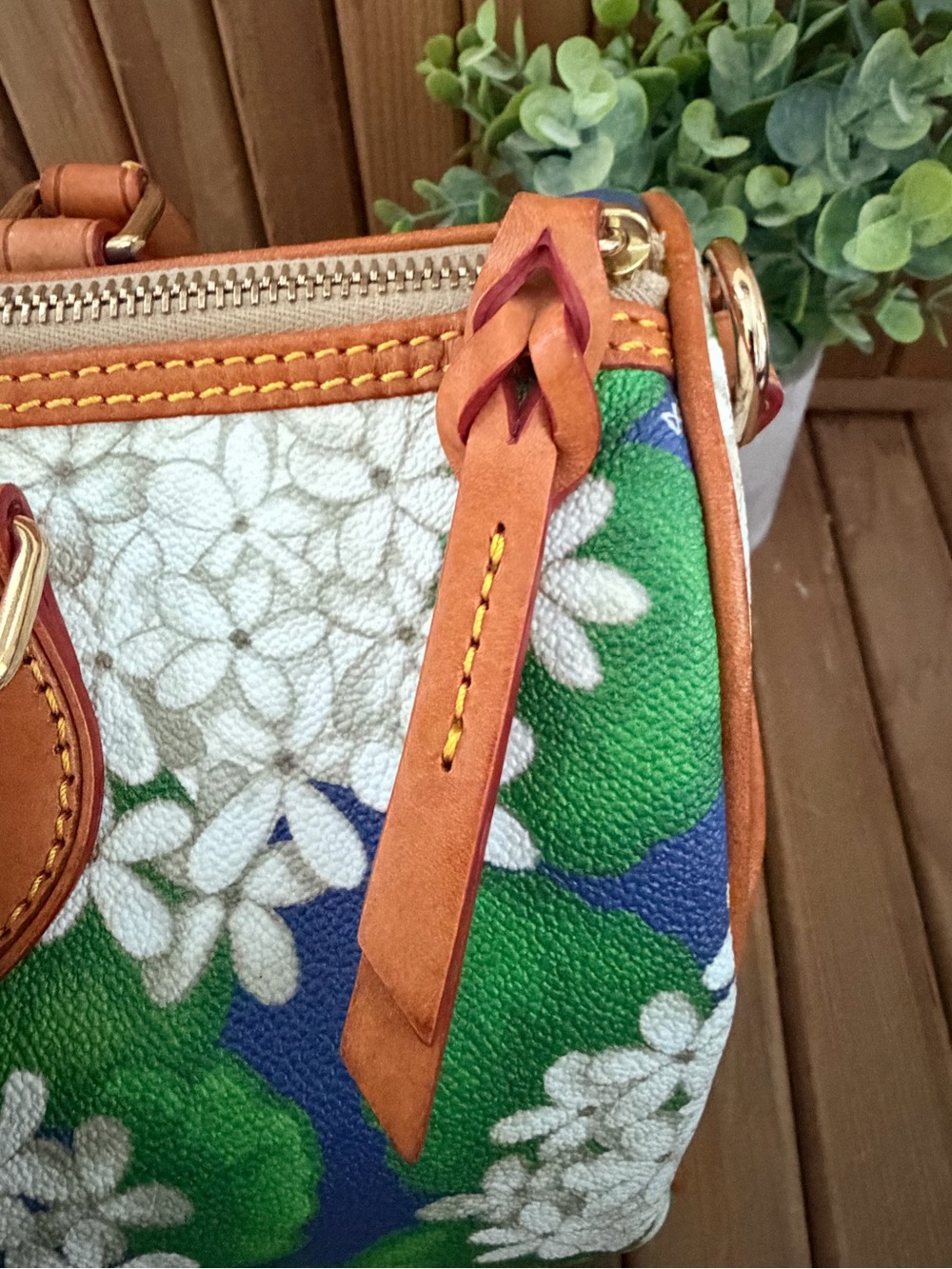 Dooney & Bourke Hydrangea Coated Satchel Crossbody Bag, Collector’s Design - Picture 9 of 14